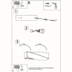 Applique en céramique/verre 1 lampes 42x12x14cm Sollux