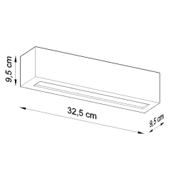 Applique en céramique/verre 1 ampoule 3000K - 32.5x9.5x9.5cm Sollux