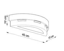 Applique en céramique/verre 1 ampoule 4000K - 40x15x10cm Sollux