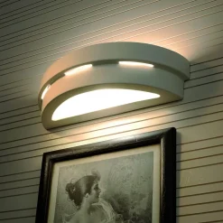 Applique en céramique/verre 1 ampoule 4000K - 40x15x10cm Sollux