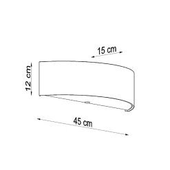 Applique en tissu/verre/acier 2 ampoules 4000K - 45x15x12cm Sollux
