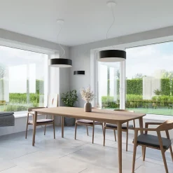 Applique en tissu/verre/acier 2 ampoules 4000K - 45x15x12cm Sollux