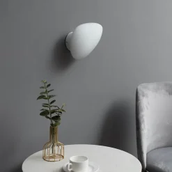 Applique en verre blanc opalin - Veglia