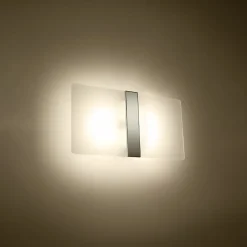 Applique en verre/acier 2 lampes 35x5x18cm Sollux