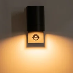 Applique exterieure Rombe aluminium anthracite detecteur de mouvement minuterie ampoule interchangeable 7 x 12,5 x 16,4 cm