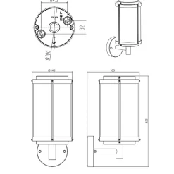 Applique extérieur rustique métal Tanaro