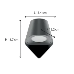 Applique extérieure filaire IP44 (GU10) - Gris - Voltman