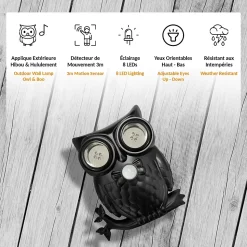 Applique extérieure FISHTEC Hibou & Hululement