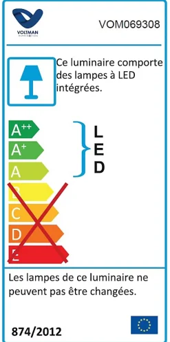 Applique extérieure IP54 (26,2cm) Noir - Voltman