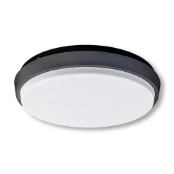 Applique extérieure LED 'Mio' D: 17,5 cm en métal et plastique anthracite, IP54 pour entrée, balcon, terrasse