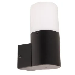 Applique extérieure 'Torcia' hauteur 16,5 cm, en métal et plastique noir, E27