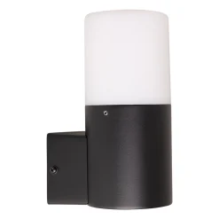 Applique extérieure 'Torcia' hauteur 16,5 cm, en métal et plastique noir, E27