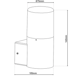 Applique extérieure 'Torcia' hauteur 16,5 cm, en métal et plastique noir, E27