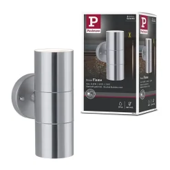 Applique Flame IP44 60mm max. 2x10W 230V Acier inoxydable brossé Acier inoxydable