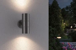 Applique Flame IP44 60mm max. 2x10W 230V Acier inoxydable brossé Acier inoxydable