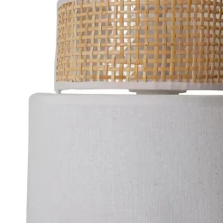 Applique incurvée rotin tissu blanc