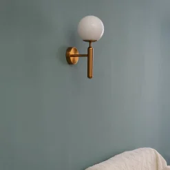 Applique lanterne laiton et verre blanc - Giovanna