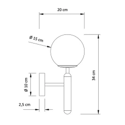 Applique lanterne laiton et verre blanc - Giovanna