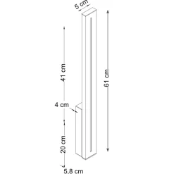 Applique LED blanche rectangulaire à éclairage indirect IP54 - Noméris