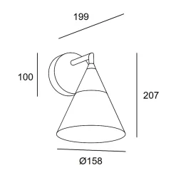 Applique led design conique 8,3W Veneto