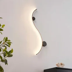 Applique LED design longue vague double support noir - Curva