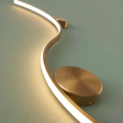 Applique LED design longue vague double support laiton - Curva