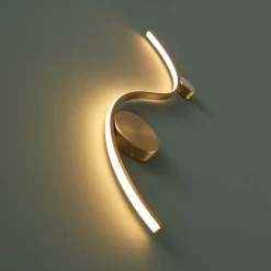 Applique LED design longue vague double support laiton - Curva