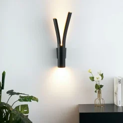 Applique LED design noire double éclairage - Nelia