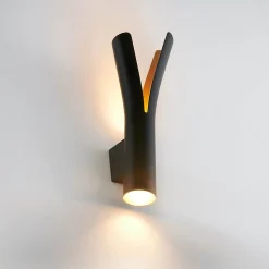 Applique LED design noire double éclairage - Nelia