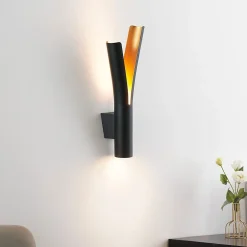 Applique LED design noire double éclairage - Nelia