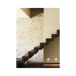 Applique LED escalier Carré 1,3W AC220-240V Acier inoxydable APUS - Blanc Chaud 3000K