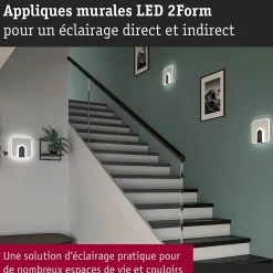 Applique LED 2Form 4000K 1520lm / 0lm 230V 12,5W / 3,6W Blanc Noir