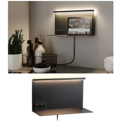 Applique LED Jarina USB C 3000K 400lm / 160lm 230V 4,5W / 1,6W gradable Noir mat