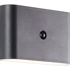 Applique LED magnétique d'extérieur à détecteur de mouvement rechargeable Xino noir IP44 330lm 3W Brilliant