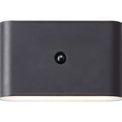 Applique LED magnétique d'extérieur à détecteur de mouvement rechargeable Xino noir IP44 330lm 3W Brilliant