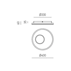 Applique LED Melania 40W blanche, 1700lm, lumière chaude 3000K, aluminium et méthacrylate satiné, d.40cm