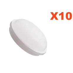 Applique LED Murale 20W Blanche Ronde IP65 (Pack de 10) - Blanc Froid 6000K - 8000K - SILAMP