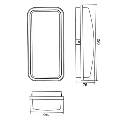 Applique LED Murale 20W Rectangulaire IP65 - Blanc Neutre 4000K - 5500K - SILAMP