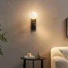 Applique LED noire double éclairage liseuse et verre blanc - Avelysa