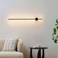 Applique LED noire minimaliste 97 cm design fin IP54 - Nikolai