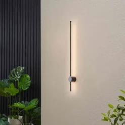 Applique LED noire minimaliste 97 cm design fin IP54 - Nikolai