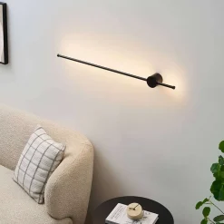 Applique LED noire minimaliste 97 cm design fin IP54 - Nikolai