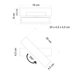 Applique LED orientable en bois et pierre claire naturelle - Varelli
