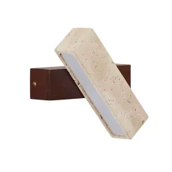 Applique LED orientable en bois et pierre claire naturelle - Varelli