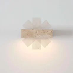 Applique LED orientable en bois et pierre claire naturelle - Varelli