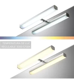 Applique LED pour miroir de salle de bain - Température réglable (3000k - 5700K) - 8,7 x 3,2 x 28 cm - Modèle Venus