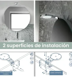 Applique LED pour miroir de salle de bain - Lumière blanche froide (5700K) - 14.7 x 2.5 x 9cm - Terra Model