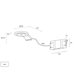 Applique LED pour miroir de salle de bain - Lumière blanche froide (5700K) - 14.7 x 2.5 x 9cm - Terra Model