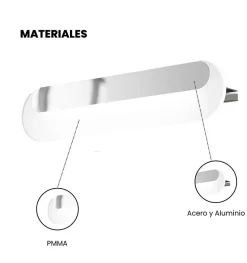 Applique LED pour miroir de salle de bain - Lumière blanche froide (5700K) - 7.9 x 7.6 x 54.5cm - Modèle Halley