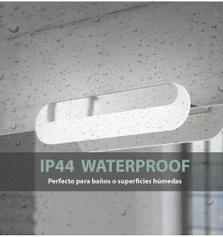 Applique LED pour miroir de salle de bain - Lumière blanche froide (5700K) - 7.9 x 7.6 x 54.5cm - Modèle Halley